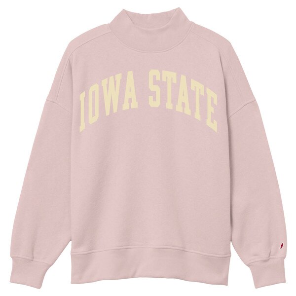 League Women's Iowa State Dusty Pink Mock Neck Crew Sweatshirt vendor image
